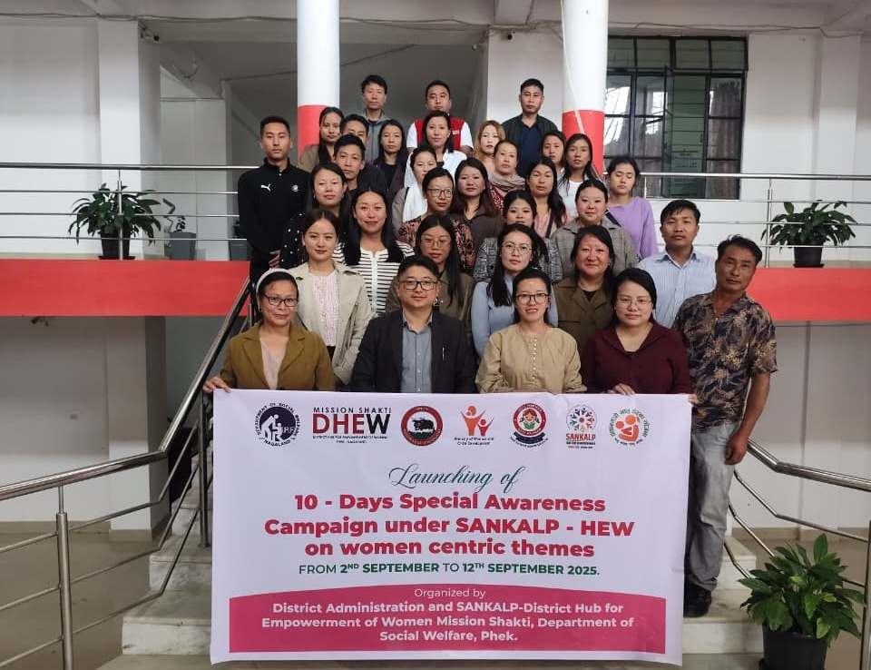 Phek DC Rhosietho Nguori with others during capacity building-cum-review meeting on Mission Shakti schemes at Phek on September 2